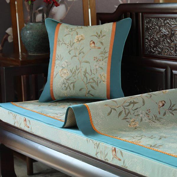 新中式沙发垫套罩巾 红木实木坐垫123抱枕定制高端中国风防滑座垫,居家布艺,沙发垫,淘宝优惠券,粉丝福利购,淘宝优惠卷