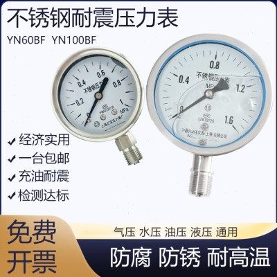 304不锈钢耐震压力表YN60BF/YN100BF防腐防锈气压水压表油压真空,五金/工具,压力表,淘宝优惠券,粉丝福利购,淘宝优惠卷