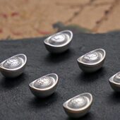 煮水实心银元 雪花银元 宝 宝聚宝盆投资古法银锭云南食用级足银999