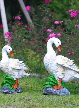 庭院园林户c外园艺创意装饰网红动物树F脂可爱鸭子摆件室外景观雕