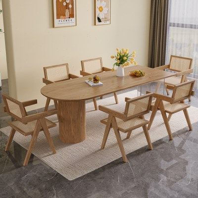 北欧白蜡木椭圆实木岛台家用原木网红民宿酒店餐桌椅子组合小户型,住宅家具,岛台,淘宝优惠券,粉丝福利购,淘宝优惠卷