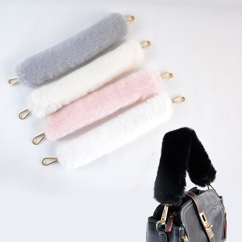 新款仿貂绒d毛毛包带包包肩带人造水貂高低毛提手包包配件手柄替