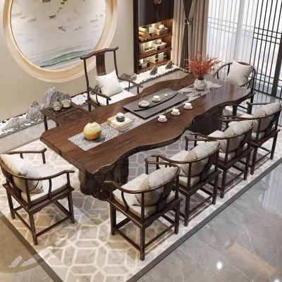 新中式长条大板实木茶桌家用客厅茶桌椅组合茶楼茶台公室泡茶桌,商业/办公家具,茶台/茶桌,淘宝优惠券,粉丝福利购,淘宝优惠卷