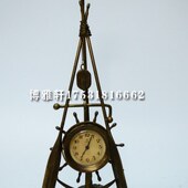 老式 钟表 家居摆件 井架把玩钟 发条座钟 仿古机械