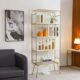 北欧轻奢书架铁艺落地多层置物架简约书柜卧室储物架陈列架展示架