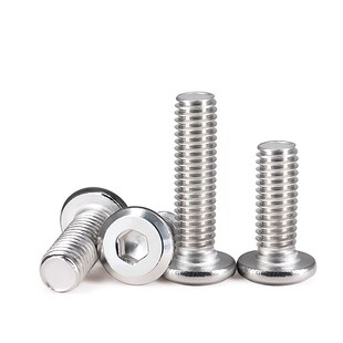 304不锈钢倒边内六角平头螺丝钉扁圆头斜边家具螺栓M2M3M4M5M6M8