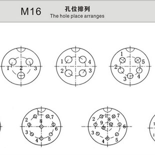 4针5 7孔8 M16镀黑 GX16航空插头插座2 10芯连接器16mm插件