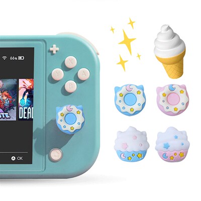Switch手柄摇杆帽NS OLED joycon甜甜圈手柄摇杆套lite蛋糕硅胶帽