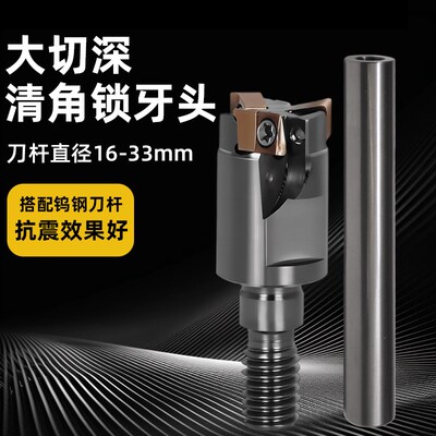 方肩锁牙头4NTE90铣刀杆特固克4NKT06双面铣刀片螺纹铣刀头开粗