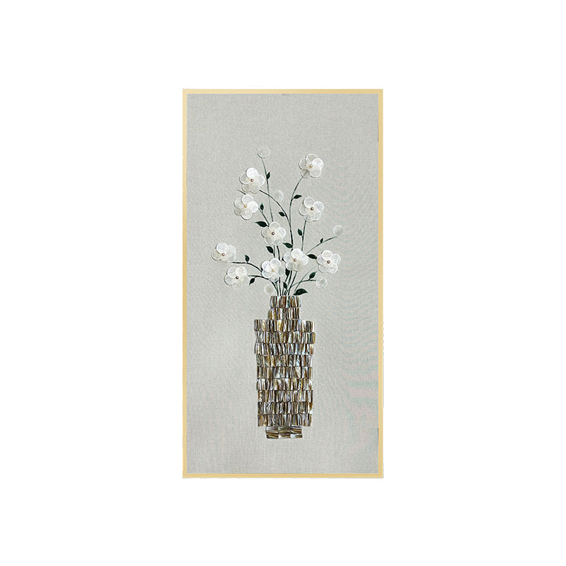 轻奢高级感贝壳装饰画现代简约风客餐厅艺术挂画玄关油画立体壁画