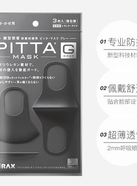 日本进口口罩明星同款潮流透气防尘男女黑灰色春夏薄棉可清洗口罩