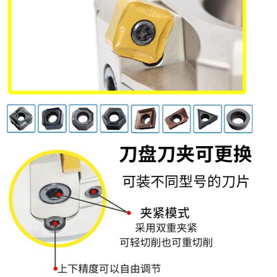 百变魔术刀盘BBMS数控铣平面开粗SNMT1205住友可换刀夹D63 500mm