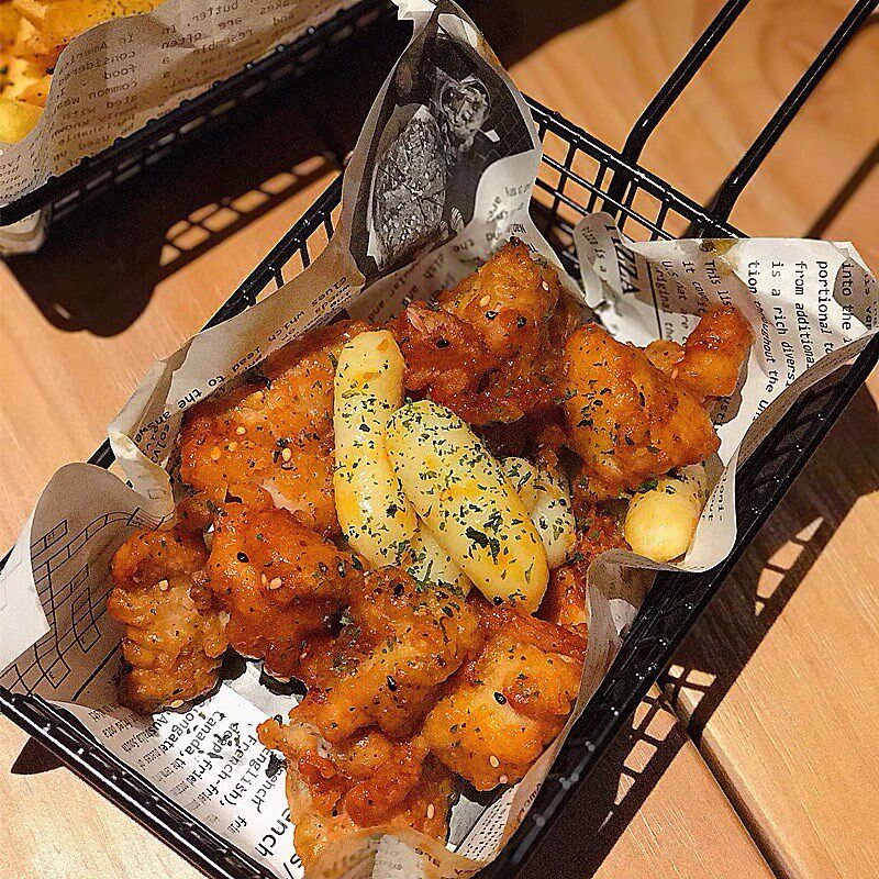 餐厅薯条篮创意炸鸡篮西餐厅鸡翅小吃面包筐酒吧油炸食品盘子餐具