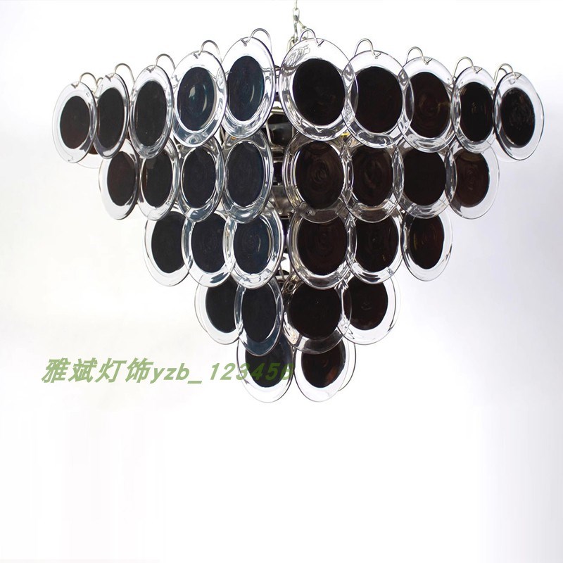 法式客厅灯大厅主灯别p墅穆拉诺中古风玻璃复古吊灯中古卧室餐厅