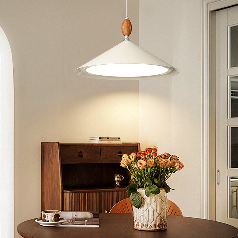 普瑞全光谱奶油风风铃吊灯原木风餐厅灯高级感房间侘寂Z风中山灯