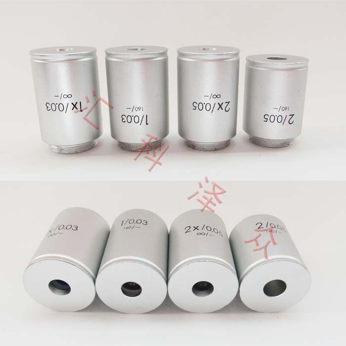 生物显微镜物镜1X 2X 低倍物镜 无穷远低N倍物镜  显微镜低倍镜