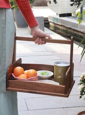 禅意新中式f提仓提盒桌面置物储物提梁香道提盒收纳储物盒