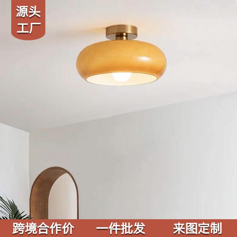 包斯豪中古柿子阳台过道吸顶灯日式侘寂风民宿餐厅走廊灯岛台灯具
