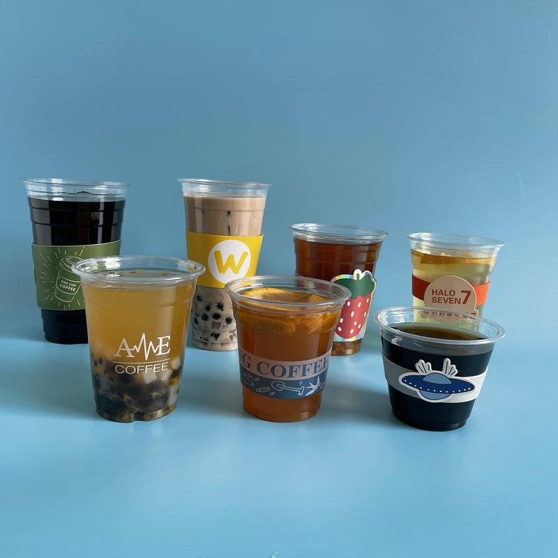 包邮260至500ml一次性透明塑料杯咖啡饮料奶茶果汁PET冷饮杯带盖