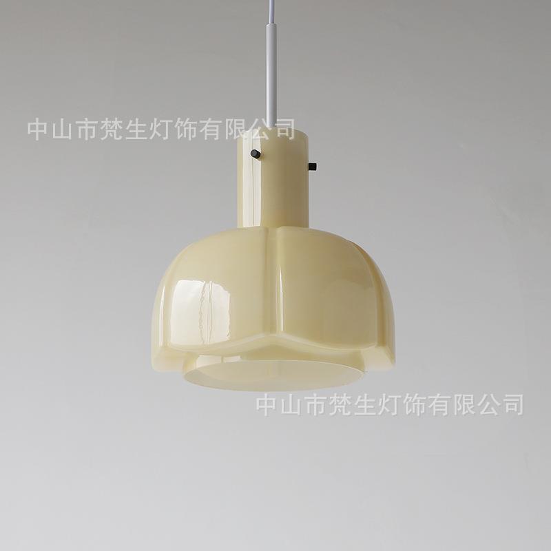 中古咖色花苞餐厅吊灯包豪斯复古北欧书房灯单头咖啡厅餐桌吧台灯