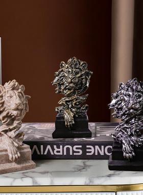 北欧创意迷你狮子摆件家居饰品工艺品客厅酒吧玄关小摆设艺术品