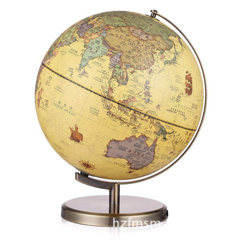 25CM万向高清仿古地球仪带灯教学地球仪金属古铜底座中英文32CM高,文具电教/文化用品/商务用品,教学标本/模型,淘宝优惠券,粉丝福利购,淘宝优惠卷