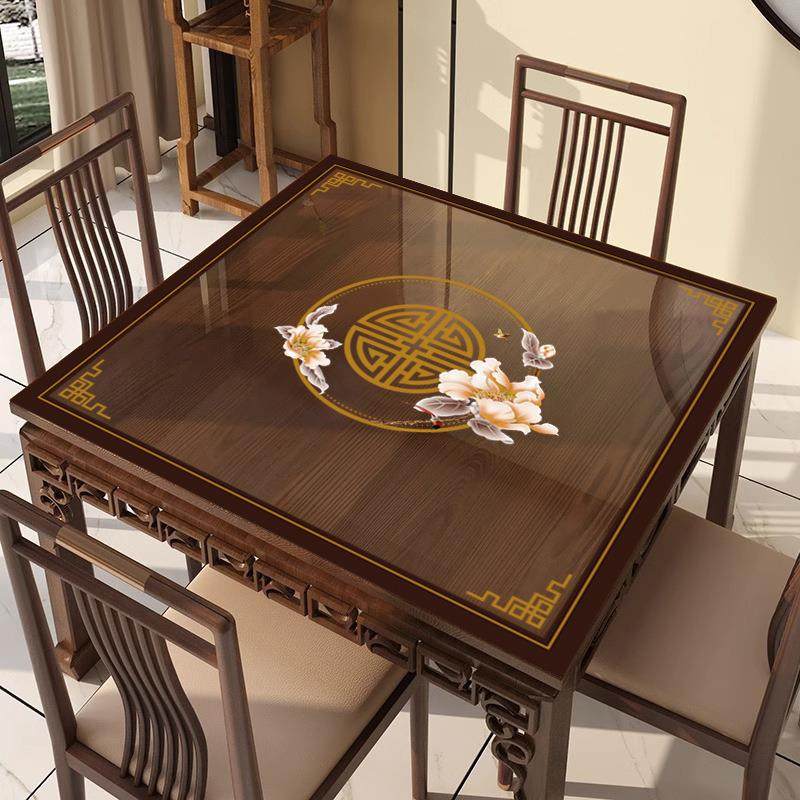 中式环保透明餐桌垫pvc软玻璃八仙桌布防水油免洗防烫方桌正方形,居家布艺,桌布,淘宝优惠券,粉丝福利购,淘宝优惠卷