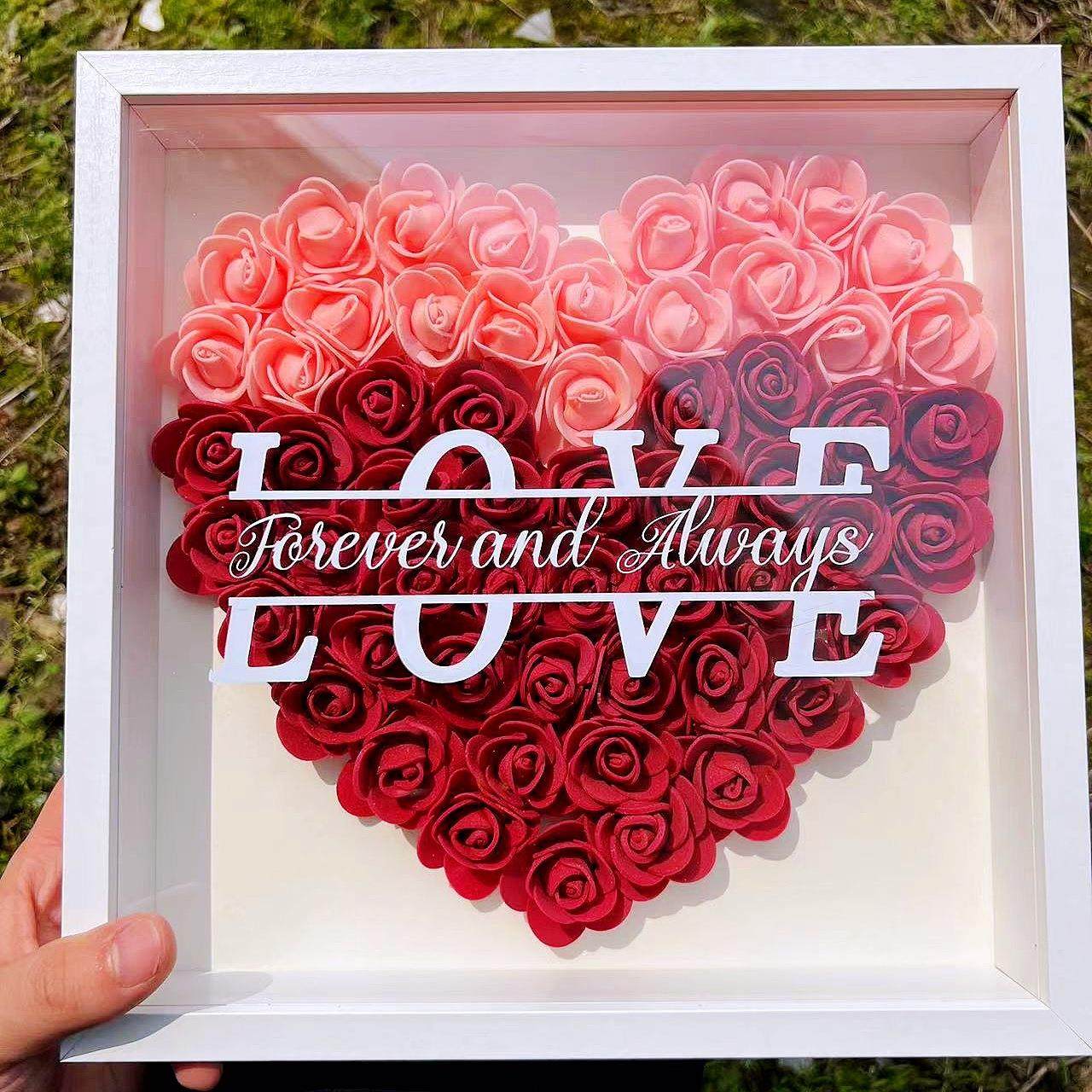 木质中空立体干花相框花盒生日手工礼品diy情侣挂墙正方形摆台,家居饰品,DIY亲子装饰画,淘宝优惠券,粉丝福利购,淘宝优惠卷