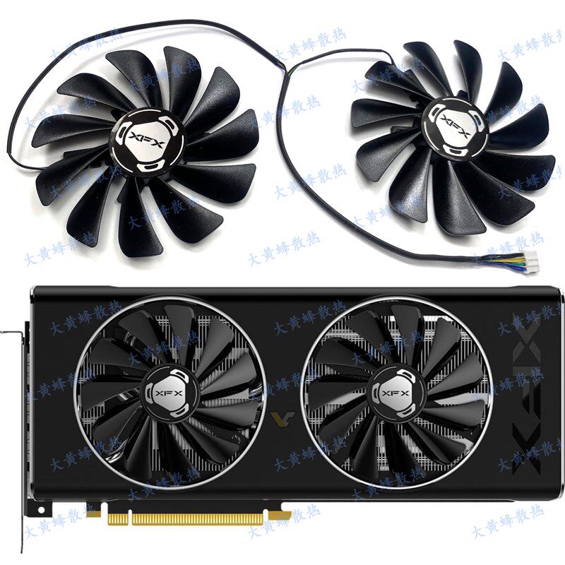 XFX/讯景RX5500 5600 5700XT黑狼 战狼 海外版显卡风扇CF1010U12S图片