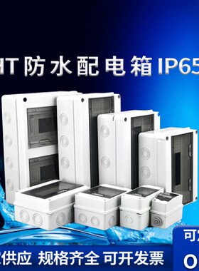 HT-5回路防水配电箱开关盒户外室外漏电保护明装塑料空开盒子