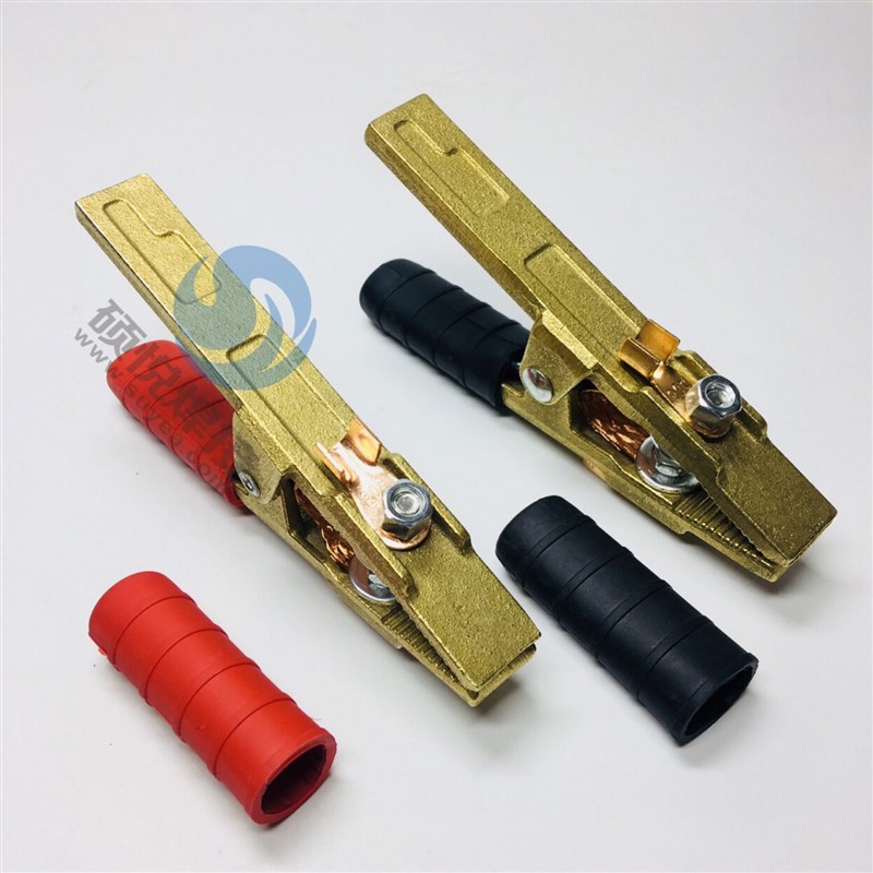 加厚汽车电瓶夹子蓄电池充电纯铜搭火线鳄鱼夹电源夹强力夹过江龙
