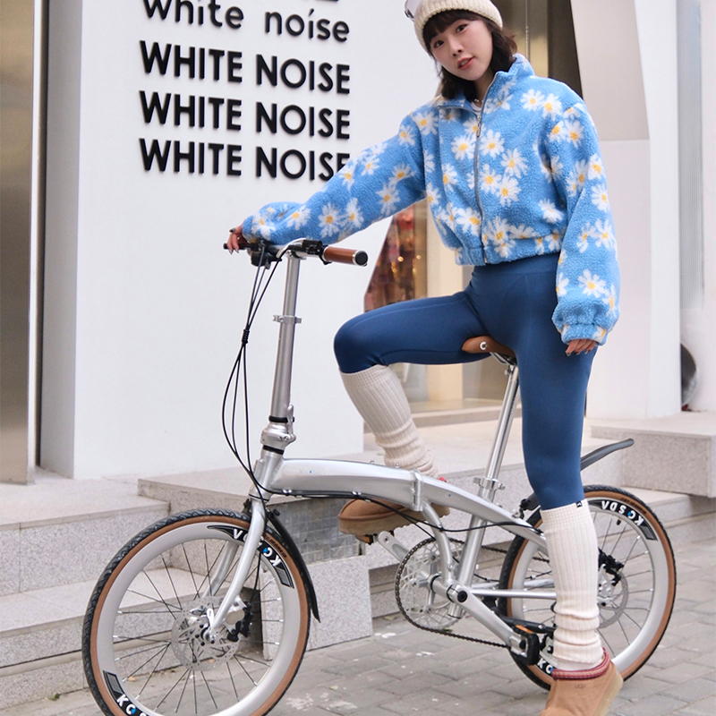 KOSDbA 22寸铝合金超轻便携男变速碟刹拉丝银城市通勤折叠自行车