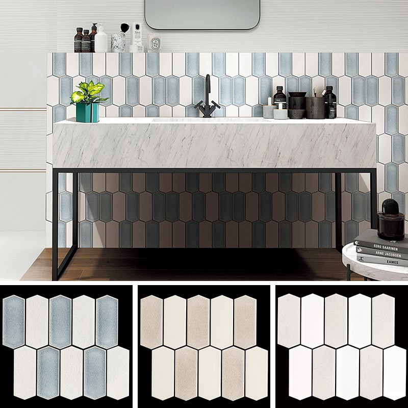 简约六边形冰裂陶瓷马赛s克卫生间浴室厨房吧台酒店民宿背景墙瓷