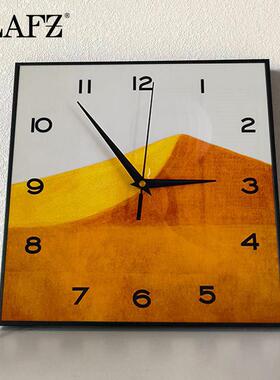 BLAFZ网红奶油风钟表创意北欧ins抽象静音时尚艺术客饭厅方形挂钟