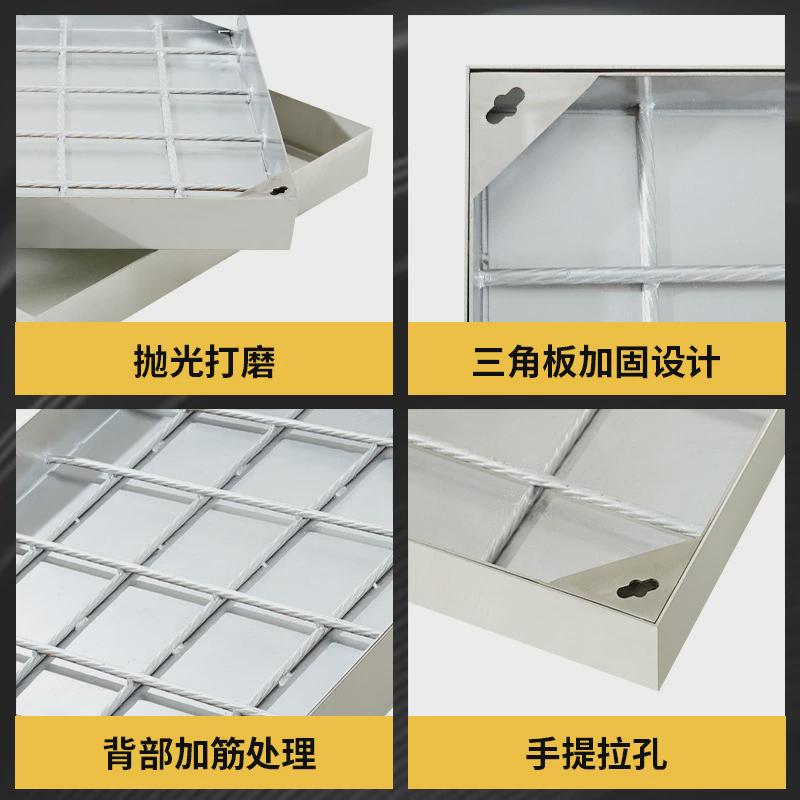 砖厂家下a沉式隐形排水沟盖板下水道铺不锈钢井盖装饰井盖方形篦