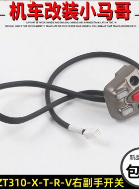 升仕ZT310-X-T-R-V二代右副手把开关 解锁开关新款右锁车开关配件