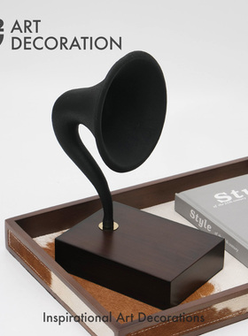 复古黑胶唱片机留声机装饰摆件样板E间书房书柜售楼处音乐装饰摆