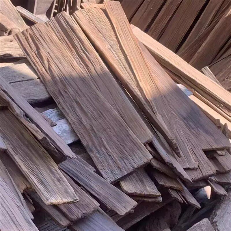 复古老杉木旧木板门头招牌户外木瓦片风化老木板餐饮Y民宿屋檐装