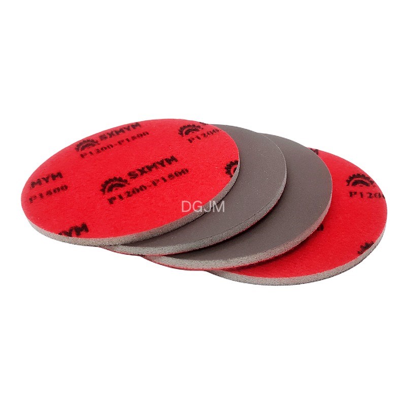 5寸海绵砂纸  自粘砂纸片 背z绒海绵砂气动打磨片植绒圆莆海绵磨