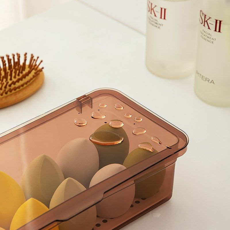 透明防尘带盖化妆刷收纳梳妆台美妆蛋眼影刷收纳盒桌面盒子长方形,农用物资,苗木固定器/支撑器,淘宝优惠券,粉丝福利购,淘宝优惠卷