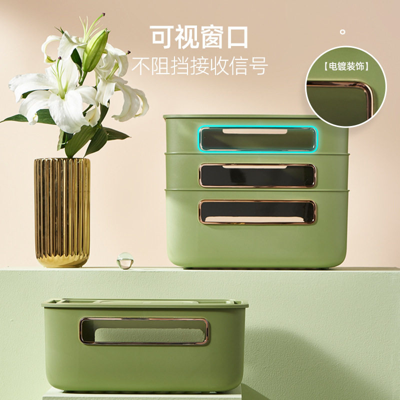 新疆包邮wifi路由器收纳盒无线电视机顶盒置物架插座放置整理神器