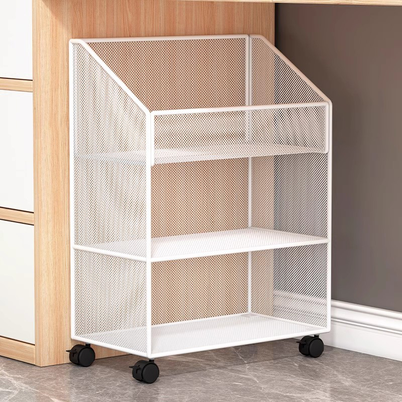 可移动带轮d书箱文件筐办公室可移动神器置物架学生桌旁书架杂货