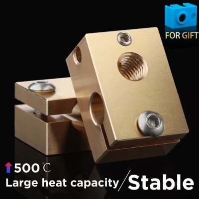 Mellow3D打印机配件 E3DV6热端挤出头黄铜加热块可用于PT100