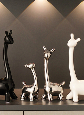 创意小鹿摆件轻奢高档高级感家居客厅玄关电视柜酒柜X桌面软装饰