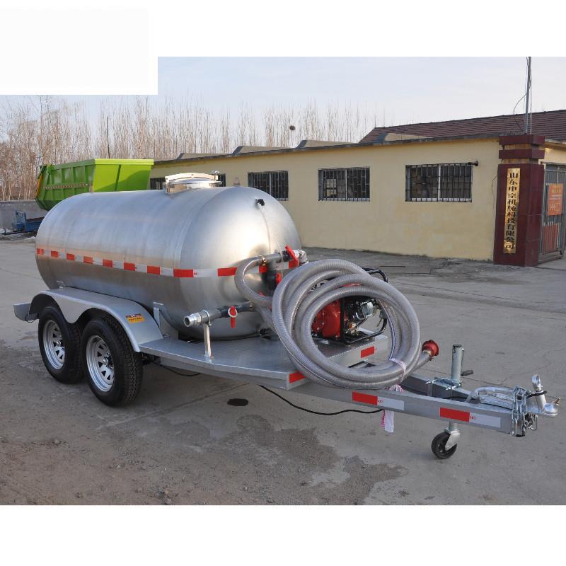 2.5吨不锈钢水罐拖车汽车拖车园林洒水拖车饮用水水罐拖车
