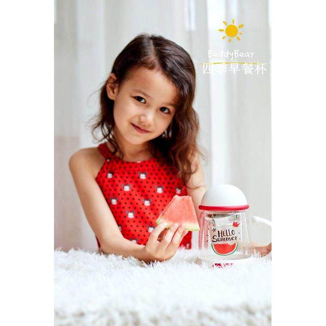 进口双层玻璃杯卡通耐高温高硼硅防爆圆形送礼印花水杯茶杯牛奶杯