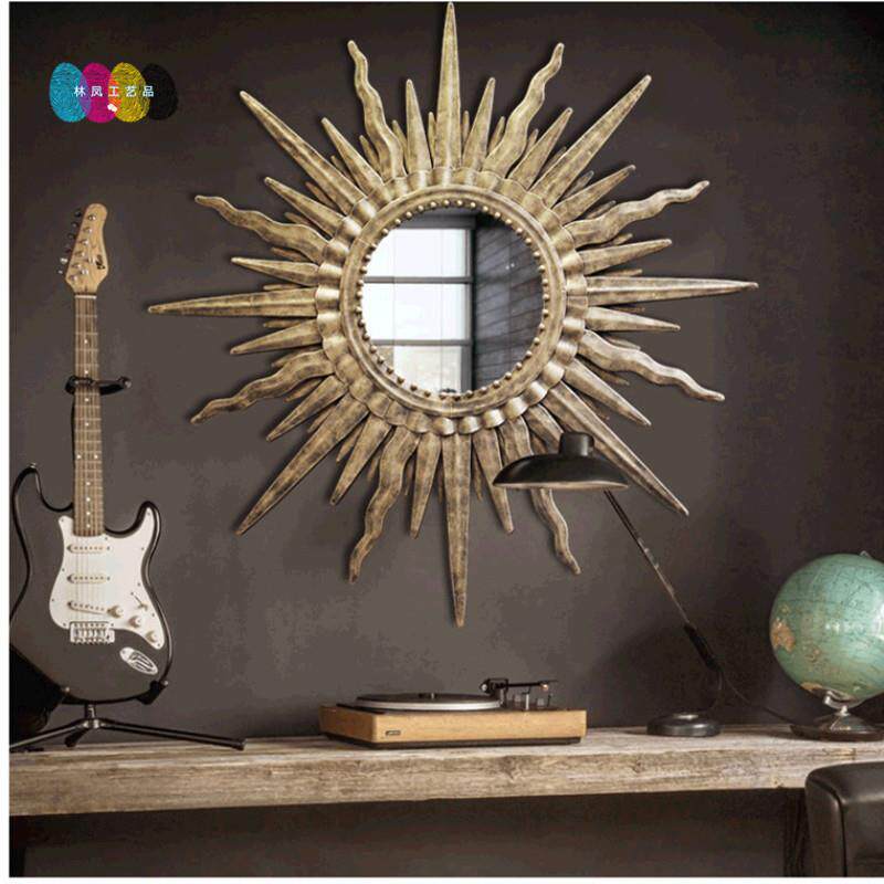 欧式铁艺太阳镜壁挂餐厅客厅墙面玄关挂件沙发电视背景墙装饰品