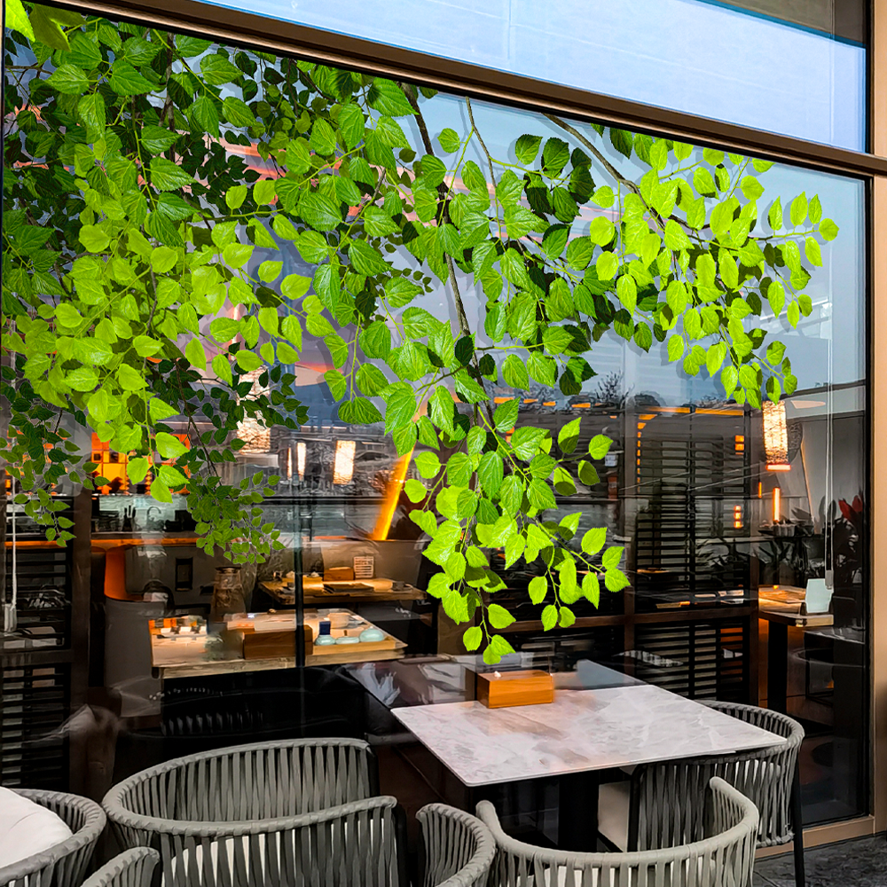 雅彦绿植静电玻璃门贴纸防撞