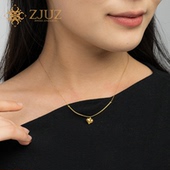 ZJUZ爱心套链K金项链au750彩金锁骨链颈饰项链18k金礼物送女友