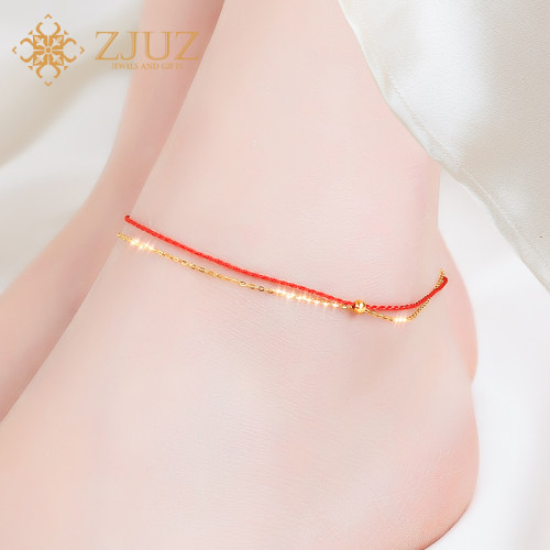 zjuz18k本命年送女友黄金脚链